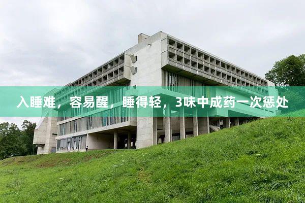 入睡难，容易醒，睡得轻，3味中成药一次惩处